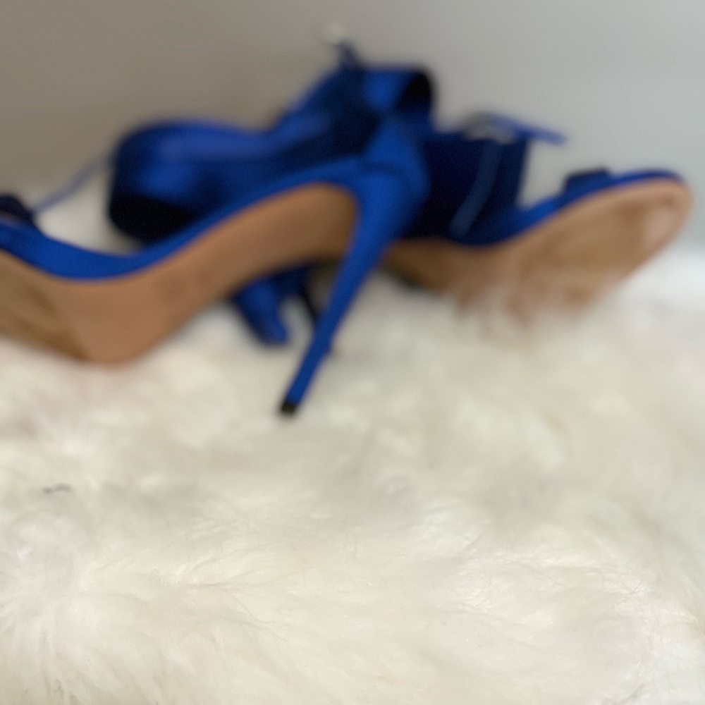 Elegant Blue Bow Women's Heels - Picture 4 of 5